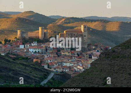 Vue Cornago. Vallée de l'Alhama. La Rioja. Espagne. Europe Banque D'Images