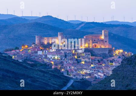 Vue Cornago. Vallée de l'Alhama. La Rioja. Espagne. Europe Banque D'Images