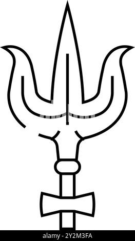 illustration vectorielle d'icône de ligne trishul shiva trident Illustration de Vecteur