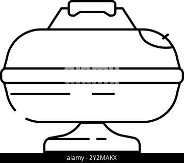 illustration vectorielle de l'icône de la ligne de bœuf fumeur Illustration de Vecteur