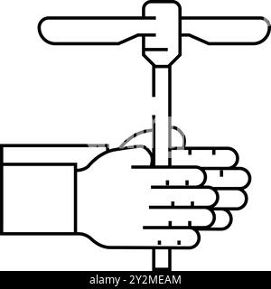 illustration vectorielle d'icône de ligne de violon de jouet de torsion Illustration de Vecteur