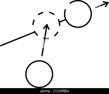 illustration vectorielle d'icône de ligne de jeu de croquet rush Illustration de Vecteur