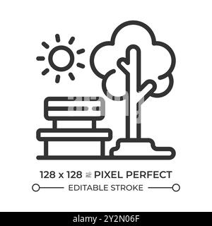 Icône linéaire espaces publics verts Illustration de Vecteur