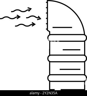 illustration vectorielle de l'icône de conduite de ventilation d'admission d'air frais Illustration de Vecteur