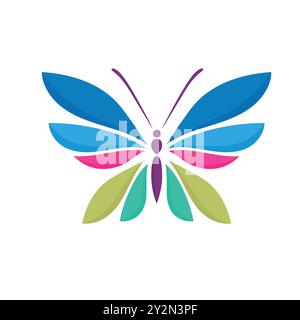 Beauté coloré simple papillon illustration vectorielle Illustration de Vecteur