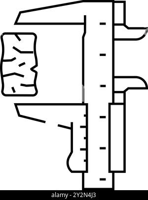 illustration vectorielle d'icône de ligne de granulés de bois de contrôle de qualité Illustration de Vecteur