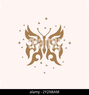 papillon abstrait avec illustration vectorielle d'élément étoile Illustration de Vecteur