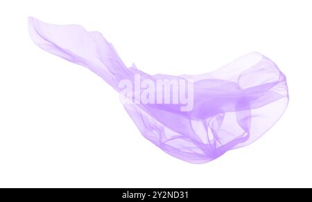 Beau tissu de tulle violet sur fond blanc Banque D'Images