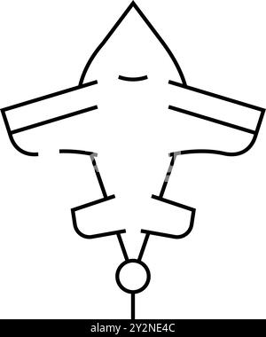illustration vectorielle de l'icône de ligne de cerf-volant en forme d'avion Illustration de Vecteur