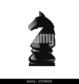 Conception vectorielle Black Chess Knight Horse Stallion Illustration de Vecteur