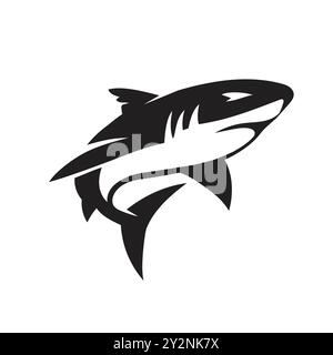 vecteur de requin simple abstrait sur fond blanc Illustration de Vecteur