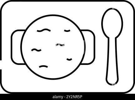 illustration vectorielle de l'icône représentant une ligne de soupe aux épinards Illustration de Vecteur