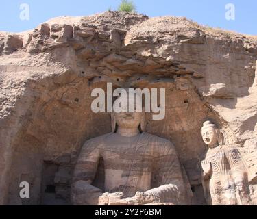 DATONG, CHINE - 19 MAI 2013 - (FILE) les grottes de Yungang sont vues dans la ville de Datong, province du Shanxi, Chine, 19 mai 2013. Banque D'Images