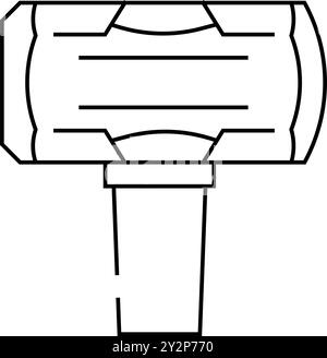 illustration vectorielle de l'icône de ligne de marteau de traîneau Illustration de Vecteur