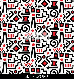 Conception de surface de motif géométrique sans couture Etnic abstrait. Etnic éléments dessinés à la main Illustration de Vecteur