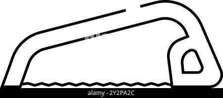 illustration vectorielle de l'icône de la ligne de scie coupée en arc Illustration de Vecteur