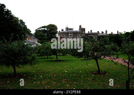 château historique walmer avec des pommiers dans le parc, deal, kent, royaume-uni Banque D'Images