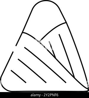 illustration vectorielle de l'icône de la ligne de premiers secours du bandage triangulaire Illustration de Vecteur