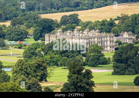 Maison Longleat vue de Prospect Hill, Wiltshire, Angleterre Banque D'Images