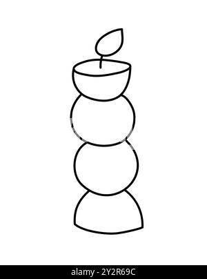 bougie de ligne dessinée à la main esthétique. Illustration vectorielle colorée à contour plat isolée sur fond. elément décoratif pour carte de voeux, bande Illustration de Vecteur