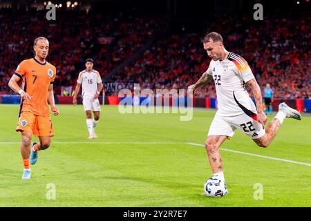 Amsterdam, pays-Bas. 10 septembre 2024. AMSTERDAM, PAYS-BAS - 10 SEPTEMBRE : David Raum, Allemand, lors du match du Groupe A3 de l'UEFA Nations League 2024/25 League A entre les pays-Bas et l'Allemagne au Johan Cruijff Arena le 10 septembre 2024 à Amsterdam, pays-Bas. (Photo de Joris Verwijst/Agence BSR) crédit : Agence BSR/Alamy Live News Banque D'Images