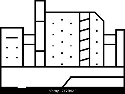 illustration vectorielle de l'icône de la ligne de production d'acier du concentrateur Illustration de Vecteur