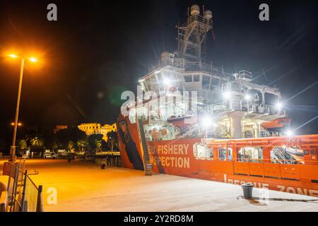 Pula, Croatie. 10 septembre 2024. L'Ocean Sentinel, navire de patrouille géré par l'Agence européenne de contrôle des pêches, est vu à Pula, Croatie, le 10 septembre 2024. Photo : Srecko Niketic/PIXSELL crédit : Pixsell/Alamy Live News Banque D'Images