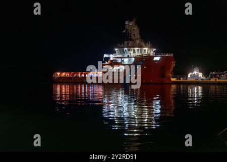 Pula, Croatie. 10 septembre 2024. L'Ocean Sentinel, navire de patrouille géré par l'Agence européenne de contrôle des pêches, est vu à Pula, Croatie, le 10 septembre 2024. Photo : Srecko Niketic/PIXSELL crédit : Pixsell/Alamy Live News Banque D'Images