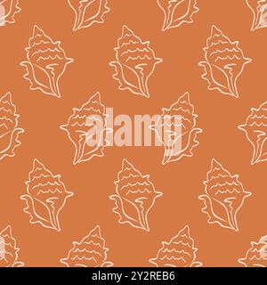 Motif sans couture coquille de mer. Imprimé coquillage océanique Illustration de Vecteur