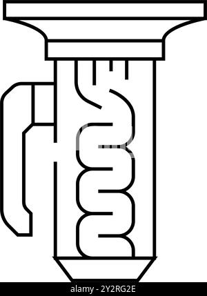 illustration vectorielle d'icône de ligne d'énergie nucléaire de détecteur de scintillation Illustration de Vecteur