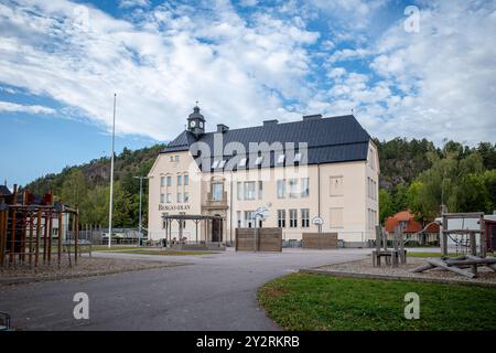 Idyllique petite ville Söderöoping en été. Söderköping est une ville médiévale historique et une destination de voyage populaire en Suède. Banque D'Images