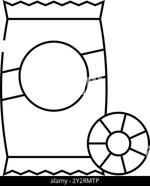 illustration vectorielle de l'icône de la ligne de pâtes ruote Illustration de Vecteur