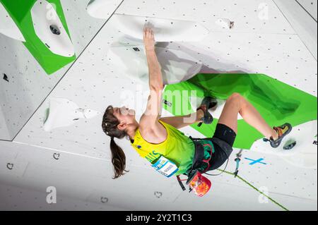 Koper, Slovénie. 06 septembre 2024. L'autrichienne Mattea PÖTZI participe à la demi-finale féminine de la Coupe du monde IFSC Koper 2024 le 6 septembre 2024 à Koper, Slovénie. (Photo de Rok Rakun/Pacific Press/Sipa USA) crédit : Sipa USA/Alamy Live News Banque D'Images