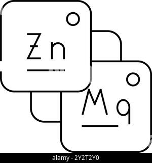 illustration vectorielle d'icône de macro et de microéléments food line Illustration de Vecteur