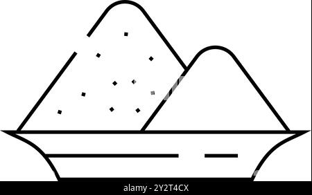 illustration vectorielle de l'icône du tas de sel dans la ligne de la plaque Illustration de Vecteur