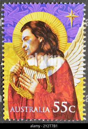 Timbre-poste annulé imprimé par l'Australie, qui montre Angel, timbre de Noël, vers 2008. Banque D'Images