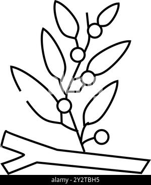 illustration vectorielle de l'icône de la ligne d'algues sargassum Illustration de Vecteur