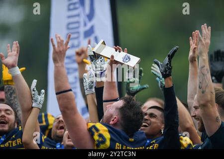 Coventry, Royaume-Uni. 7 septembre 2024, BRITBALL XXXVI BAFA Adult contact Division 2 Championship final Sandwell Steelers v Colchester Gladiators, Butts Park sont Banque D'Images