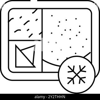 illustration vectorielle de l'icône de la ligne de déjeuner surgelée Illustration de Vecteur