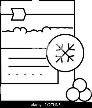 illustration vectorielle de l'icône de la ligne de légumes surgelés de pois Illustration de Vecteur