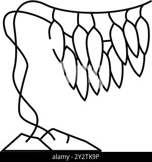 illustration du vecteur de l'icône de la ligne d'algues macrocystis Illustration de Vecteur