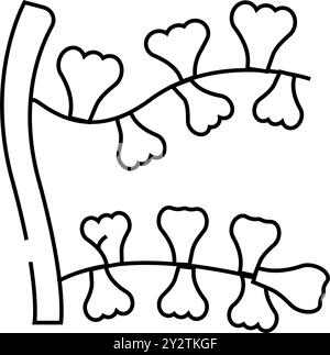 illustration vectorielle de la ligne d'algues sargassum horneri Illustration de Vecteur