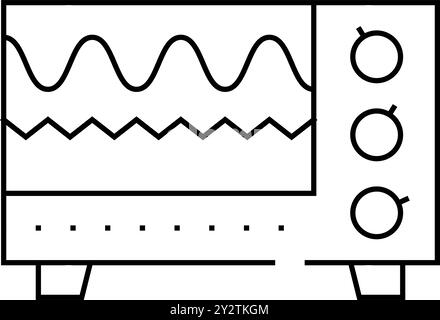 illustration du vecteur de l'icône de la ligne d'équipement de vérification des ondes électromagnétiques Illustration de Vecteur