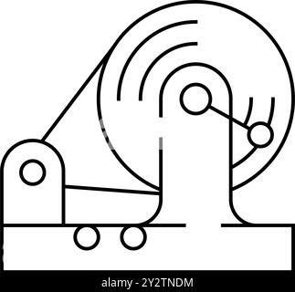 illustration vectorielle de l'icône de ligne électromagnétique de l'équipement de test Illustration de Vecteur