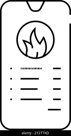 illustration vectorielle de l'icône de la ligne d'application du téléphone du compteur de calories Illustration de Vecteur
