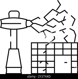 illustration vectorielle d'icône de ligne d'équipement électromagnétique Illustration de Vecteur