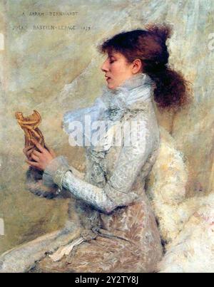 SARAH BERNHARDT (1844-1923) actrice de théâtre française en 1879 par Jules Bastien-lLepaGE Banque D'Images