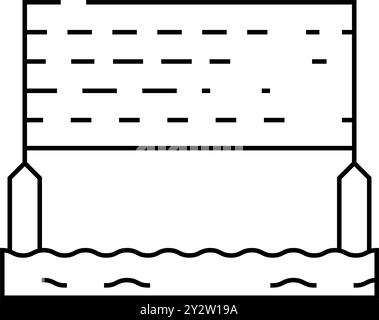 illustration vectorielle d'icône de volley-ball sur la ligne d'eau Illustration de Vecteur