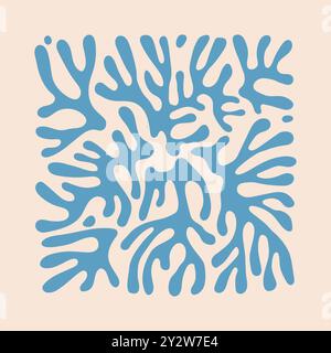 Floral abstrait tendance art créatif abstrait modèle d'affiches d'art abstrait. Style Matisse minimaliste moderne et tendance. Illustration de Vecteur