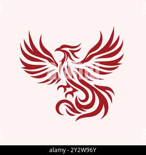 Oiseau Phoenix avec illustration vectorielle d'étalement d'aile Illustration de Vecteur